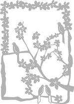 Vaessen Creative Stencil - Mask Stencil - A4 - tree birds