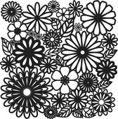The Crafter's Workshop Stencil - 15x15cm - flower frenzy