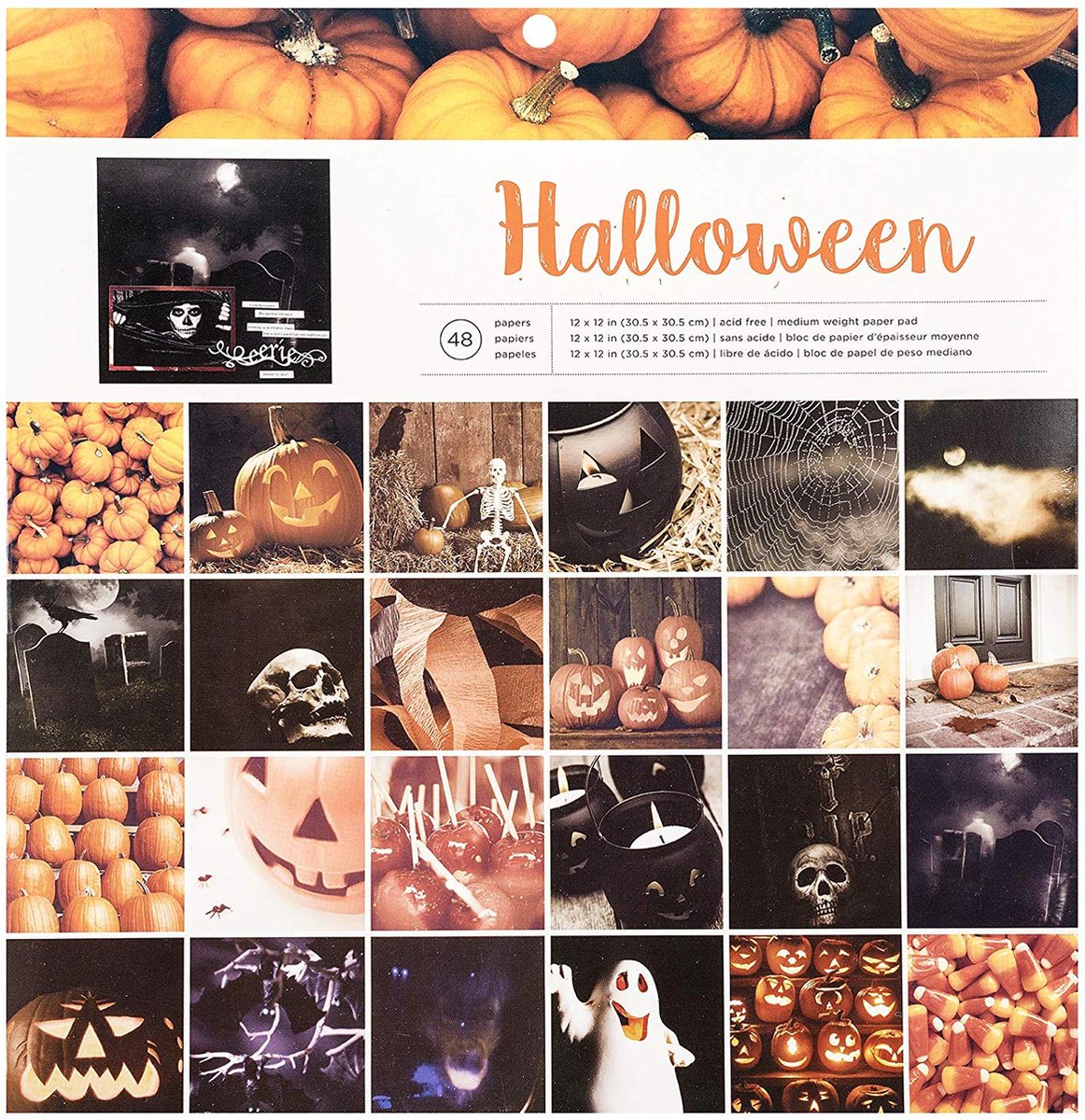 American Crafts Paper pad 30,5x30,5cm x48 Photo Halloween