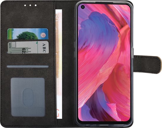 Boîtier en or pour Oppo A74 5G et Oppo A54 5G - Étui à livres - Porte-cartes - Fermeture magnétique