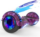 Microgo 6.5 inch Hoverboard met Flits Wielen | Bluetooth Speaker | Met Afstandsbediening | Inclusief Transporttas | Roze Sterrenhemel