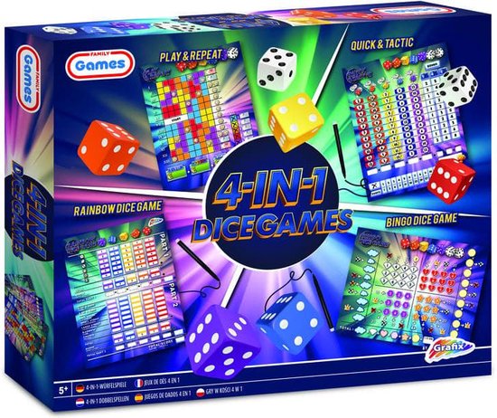 Afbeelding van het spel Family Games - Dobbelspel - 4-IN-1 DICE GAMES