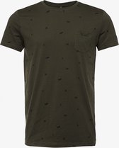 Unsigned heren T-shirt met print - Groen - Maat S