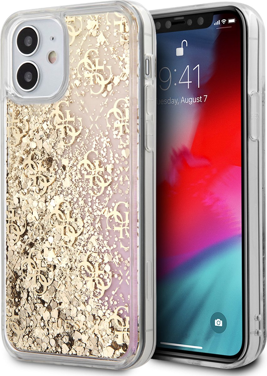 Glitter hoesje van Guess - Backcover - iPhone 12 Mini - Liquid Glitter