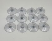 12 x Zuignap 50 mm met schroefdraad M4x10 + transparant moertje