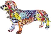 Beeld hond tekkel-  12x36x20 - polyresin - pop art