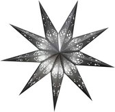 Only Natural - étoile de Noël de luxe - étoile en papier - gris foncé avec paillettes - 60 cm - avec éclairage