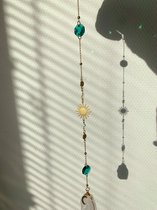 Handgemaakte Kristal Suncatcher Bergkristal - Clear Quartz - Edelsteen Zonnevanger - Goud - Huisdecoratie Raamhanger - Crystal