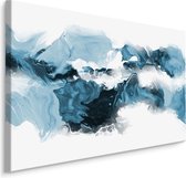 Schilderij - Blauwe Golven, Abstract, premium Print