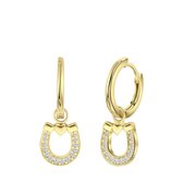 Boucles d'oreilles en argent plaqué or avec pendentif fer à cheval | bol.com