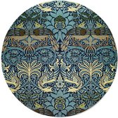 Walljar - William Morris - Peacock and Dragon - Muurdecoratie - Forex wandcirkel