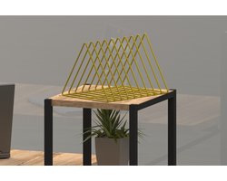 WDMT™ Metalen boeken rek - Triangel | 32 x 22 x 25 cm | Speciaal voor het organiseren van boeken en magazines | Goud