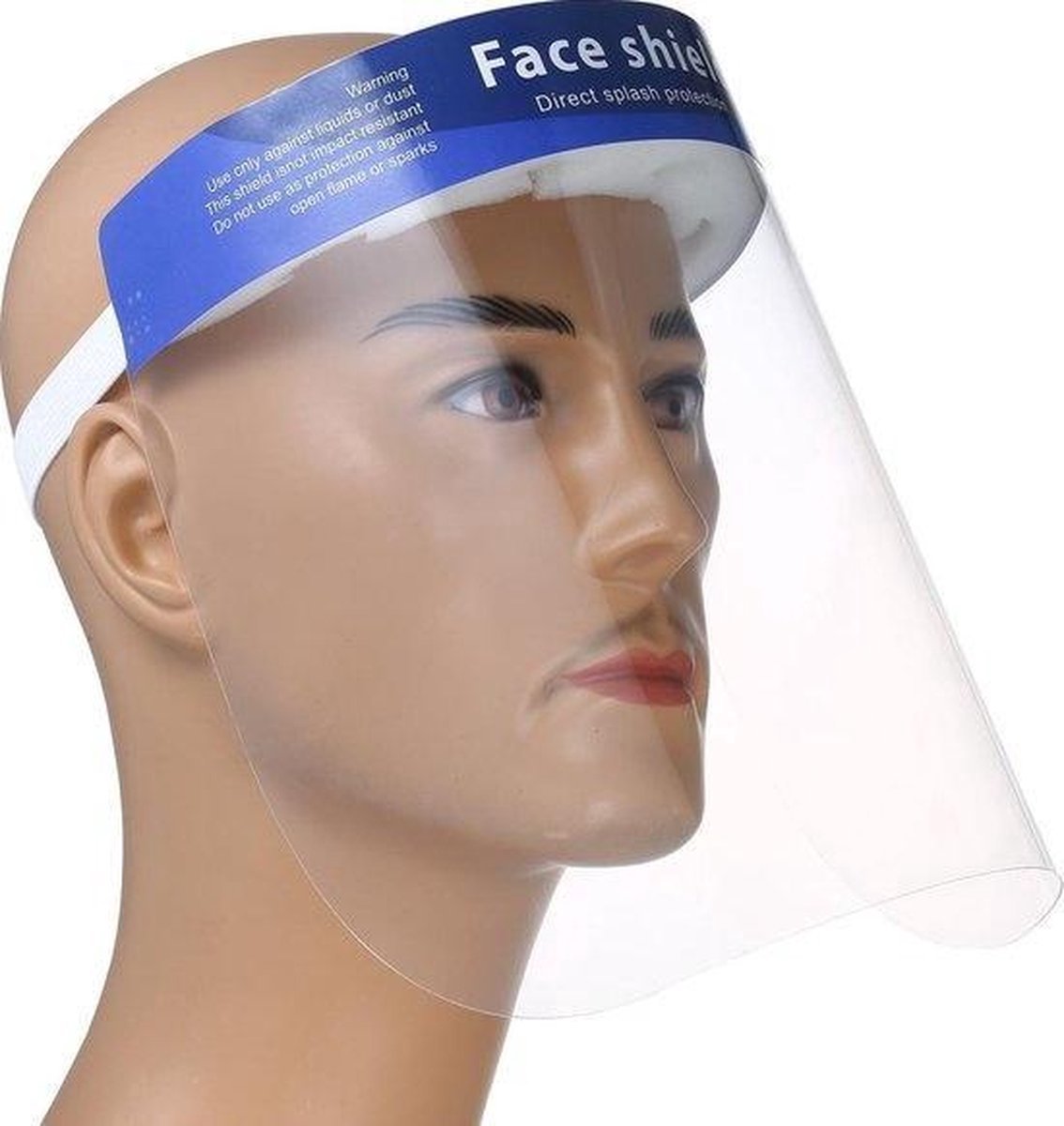 Spatmasker Gezichtscherm - Beschermkap voor gezicht - Doorzichtig - 1 Stuks - Face Shield