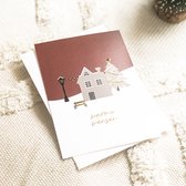 10x Kerst Ansichtkaart - Goudfolie - Met enveloppen - Christmas Kisses