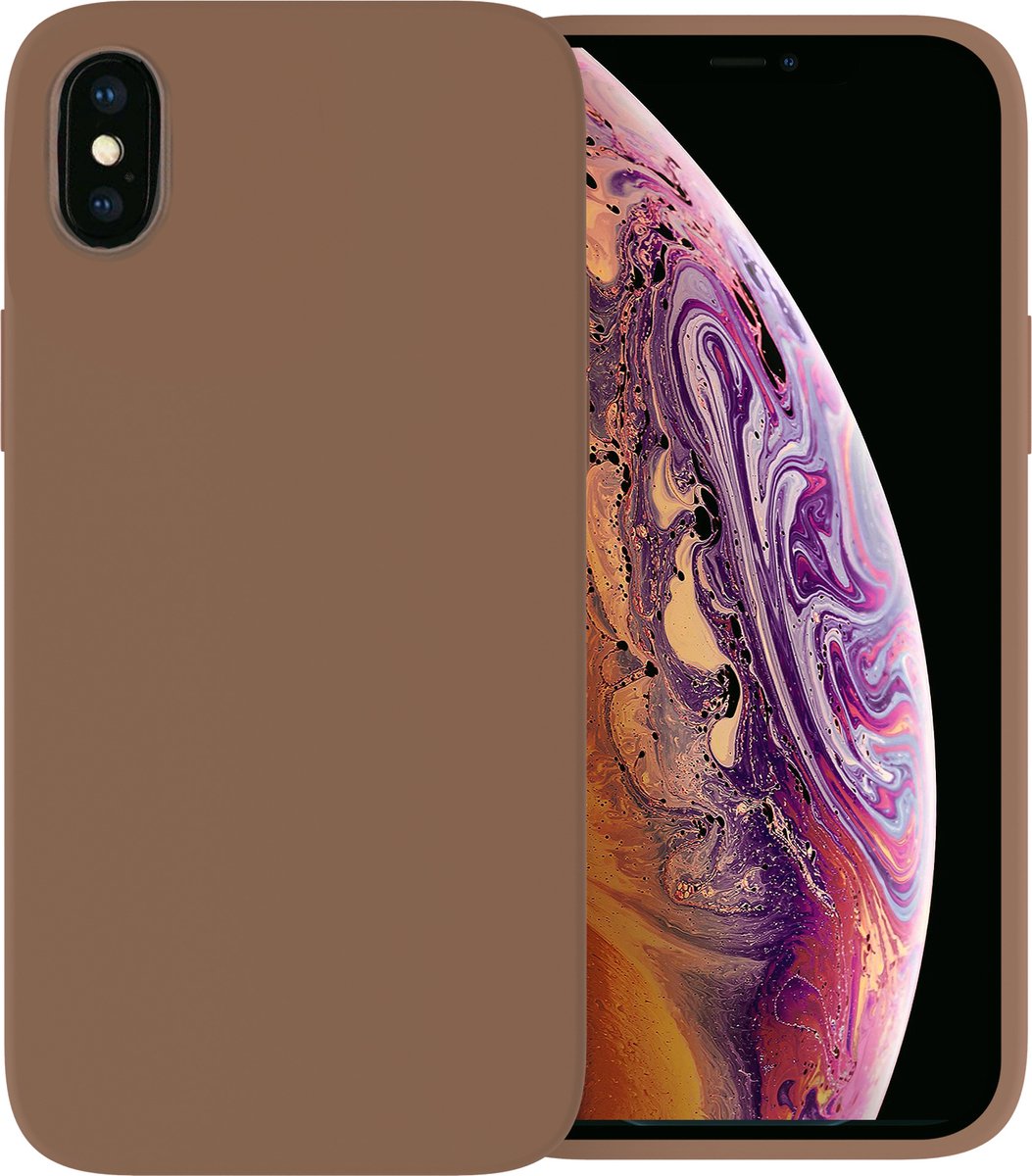 Ceezs telefoonhoesje geschikt voor Apple iPhone X hoesje siliconen - backcover - optimale bescherming - / geschikt voor Apple iPhone Xs hoesje siliconen - backcover - optimale bescherming - Bruin