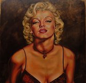 Schilderij Marilyn Monroe - Artprint op Dibond - Aluminium afm. 100 x 100 - Vintage - metaal wanddecoratie