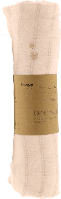 Snoozebaby swaddle/doek van 100% organic katoen - 120x120cm Rust... bol.com