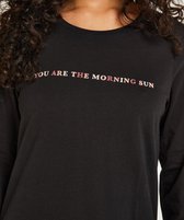 Hunkemöller Dames Nachtmode Nachthemd ronde hals  - Zwart - maat XL/XXL