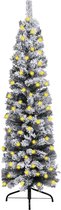 Huis en Tuin Depot Kerstboom Met Led'S En Sneeuwvlokken Smal 240 Cm Pvc Groen