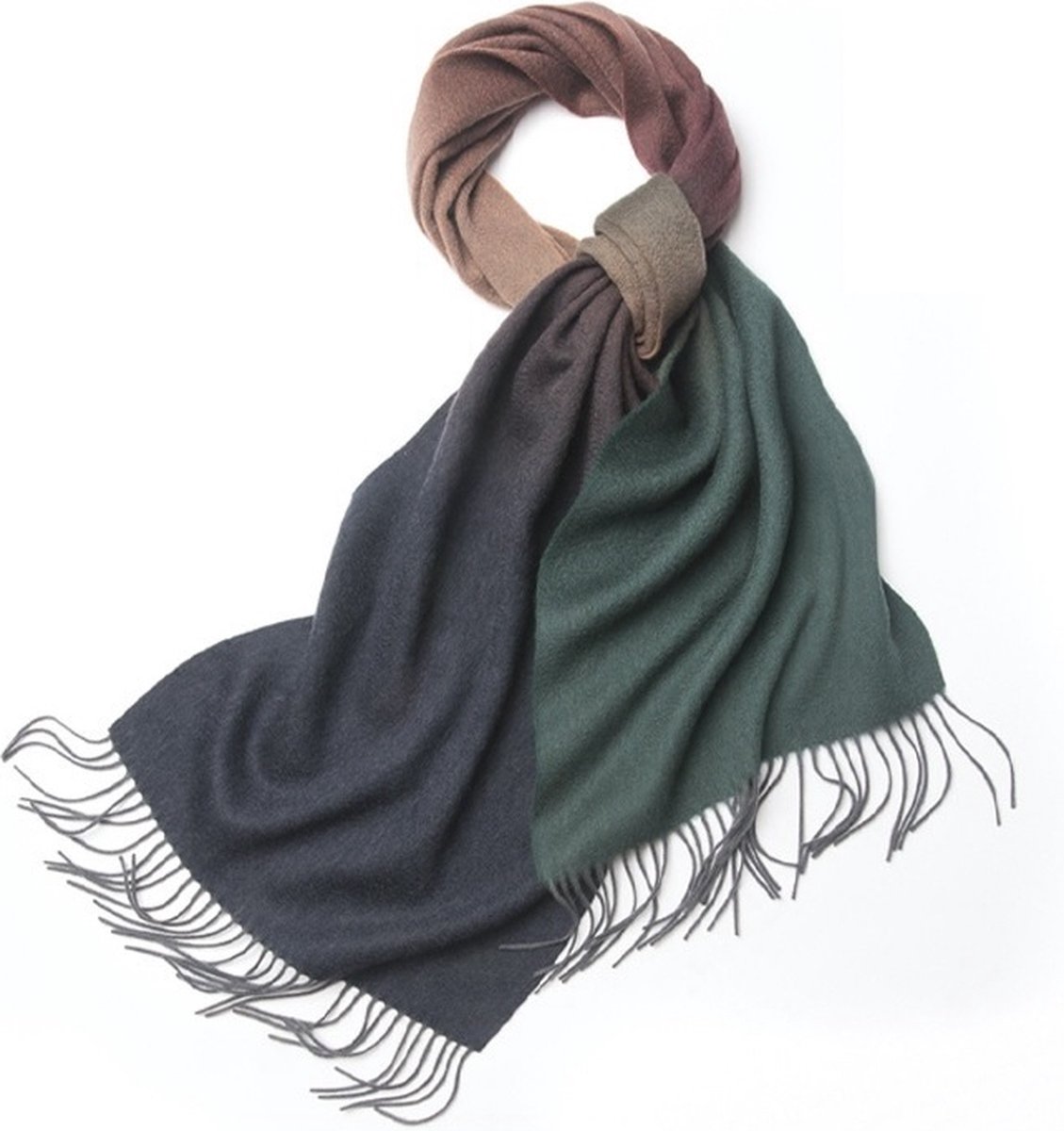 Wollen Sjaal - Fading Colours Black to Green