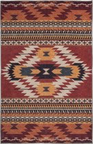 Vintage Vloerkleed Laagpolig "Molly" Bohemien Stijl in Rood/Terracotta - 200 x 300 cm