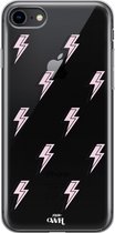Thunder Pink - iPhone Transparant Case - Transparant hoesje geschikt voor de iPhone SE 2022 / SE 2020 / 7 / 8 hoesje - Doorzichtig hoesje geschikt voor iPhone 8 / 7 / SE case - Sho