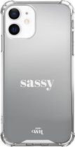 Mirror Case - Sassy White - Spiegelhoesje geschikt voor Apple iPhone 11 hoesje - Shockproof case met bumpers - Shock proof spiegel hoesje