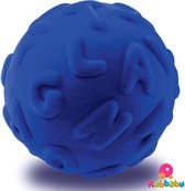 Blauwe bal met letters Rubbabu 10 cm