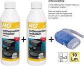 HG koffiemachine ontkalker melkzuur- 2 stuks + Knijpkat/Zaklamp