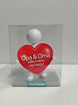 Geschenkpopje - Opa & Oma jullie maken mij happy- gift set - cadeau - 3531