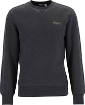 Björn Borg logo crew neck sweater - heren trui O-hals normale dikte - donkergrijs melange -  Maat: M