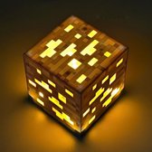 Exalight® Minecraft Block Verlichting - Oplaadbare LED Lamp/Licht - Bureaulamp - Nachtlamp - Sfeerverlichting - Herlaadbaar - Voor Gamers - Ideaal Kerstcadeau - Gold Ore
