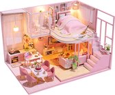 Ellanora® Poppenhuis - Houten speelgoedhuis voor kinderen - Inclusief meubels - Kinderspeelgoed - Bouwpakket