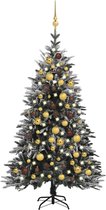 Huis en Tuin Depot Kunstkerstboom Met Led'S, Kerstballen En Sneeuw 120 Cm Pvc Pe