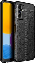 Samsung Galaxy M52 Hoesje - MobyDefend TPU Gelcase - Lederlook - Zwart - GSM Hoesje - Telefoonhoesje Geschikt Voor Samsung Galaxy M52