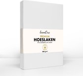 Loom One Premium Hoeslaken – 97% Jersey Katoen / 3% Lycra – 180x220 cm – tot 40cm matrasdikte– 200 g/m² – voor Boxspring-Waterbed - Wit