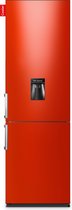 COOLER LARGEH2O-FRED Combi Bottom Koelkast, F, 196+66l, Hot Rod Red Gloss Front, Handle, Waterdispenser