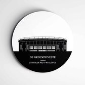 IDecorate - Schilderij - Fc Twente Stadion De Grolsch Veste Voetbalclubs - Zwart En Wit - 40 X 40 Cm