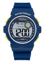 Tekday-Digitaal-Jongens horloge-Silicone band-Blauw/Geel-Waterdicht