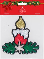 Stop & Look Raamsticker Kaars 10 X 10 Cm Groen/rood/wit
