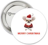 6X Button Merry Christmas chihuahua button - hond - kerst - chihuahua - 2024 - feestdagen