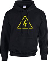 Hoodie | Gevarensymbolen | High Voltage - S