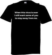 Grappig T-shirt - afstand houden - corona virus - maat 5XL