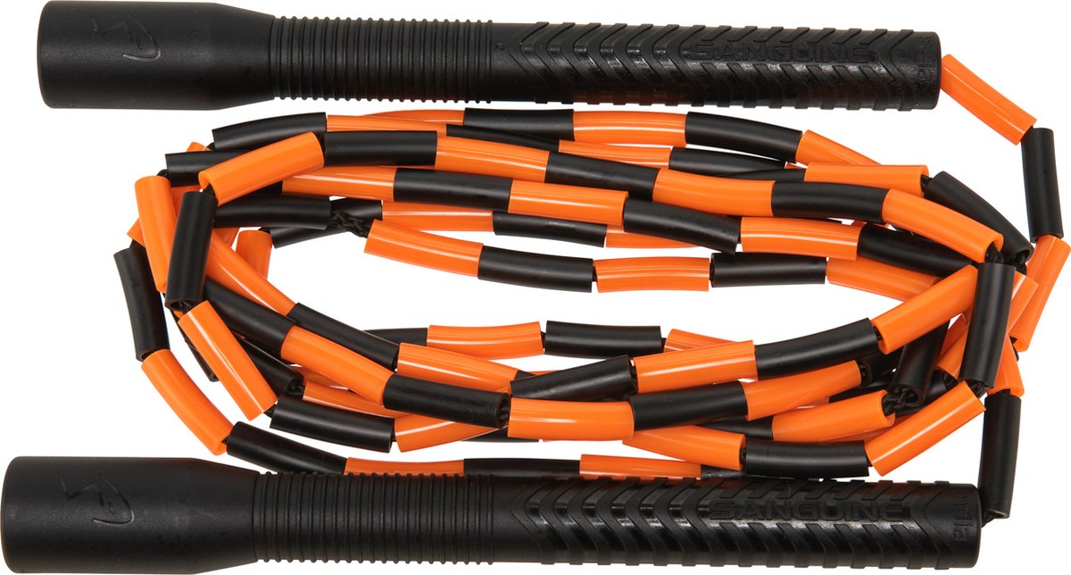 Sanguine LX Champion Freestyle Soft Beaded Rope - springtouw - 305cm (10ft) - black & orange - Long handle