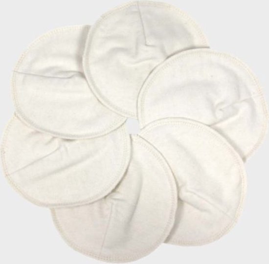 Zoogcompres - Imse Vimse zoogcompressen - 100% biologisch katoen - 3  paar - voorgevormd - natuurlijk ademend - wit