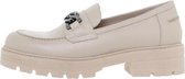 Dames Leren Chunky Loafers Mocassins Instappers - Wit Crème - Maat 38
