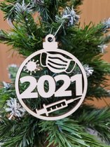 Kersthanger 2021 - covid 19 - kerstmis 2021 - spuit, mondkapje, corona