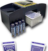 JustaShuffler Kaartenschudmachine met 2x Speelkaarten en Batterijen - Compleet Pakket - Kaartenschudder Poker Set - Zwart