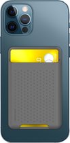 YONO Kaarthouder Siliconen geschikt voor Apple iPhone 14 / 13 / 12 - Magnetische Pasjeshouder Mag-safe - Slim Wallet - Grijs