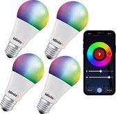 IDINIO WIFI Smart lamp E27 met app - Color + white - Dimbaar - 4 x slimme RGB lamp